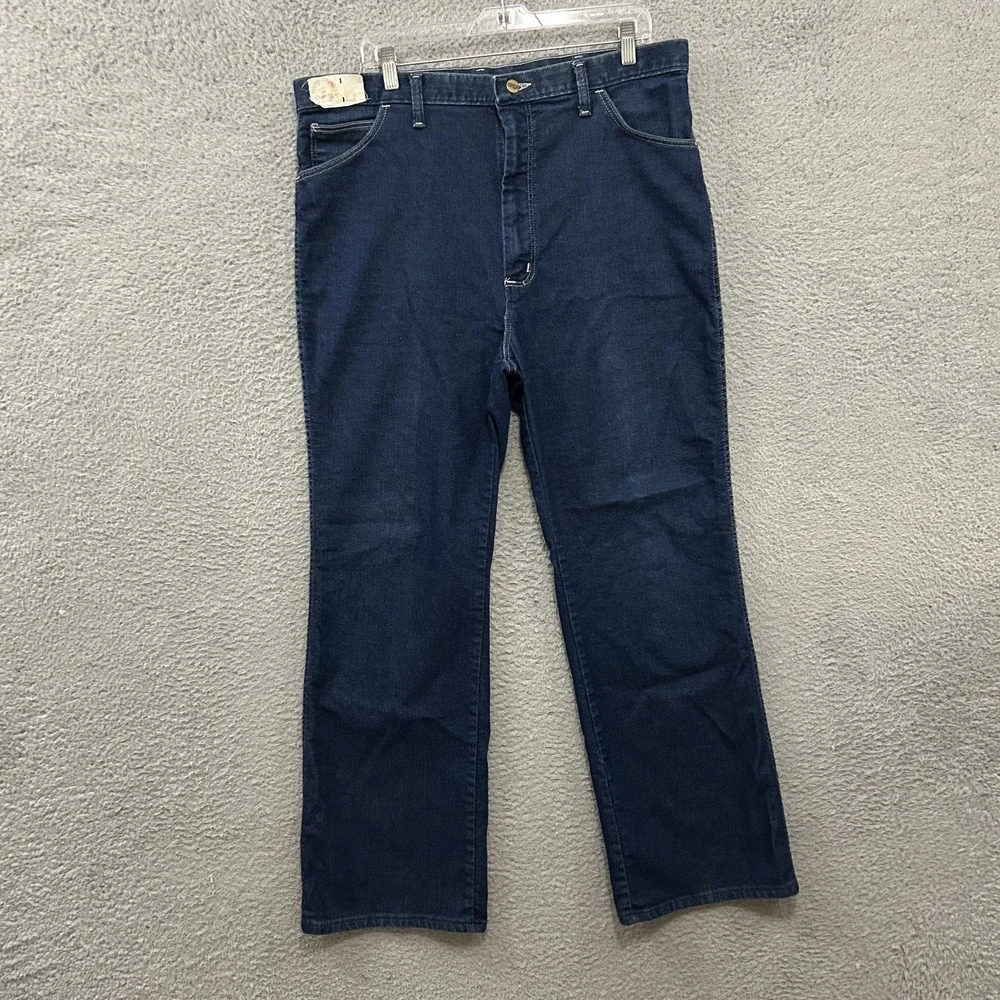 Vintage Wrangler Jeans Mens 40x32 Blue Denim Indigo Boot Cut 70s 80s Made In USA